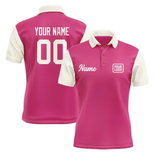 Custom Pink Cream Short-Sleeve Polo Shirt