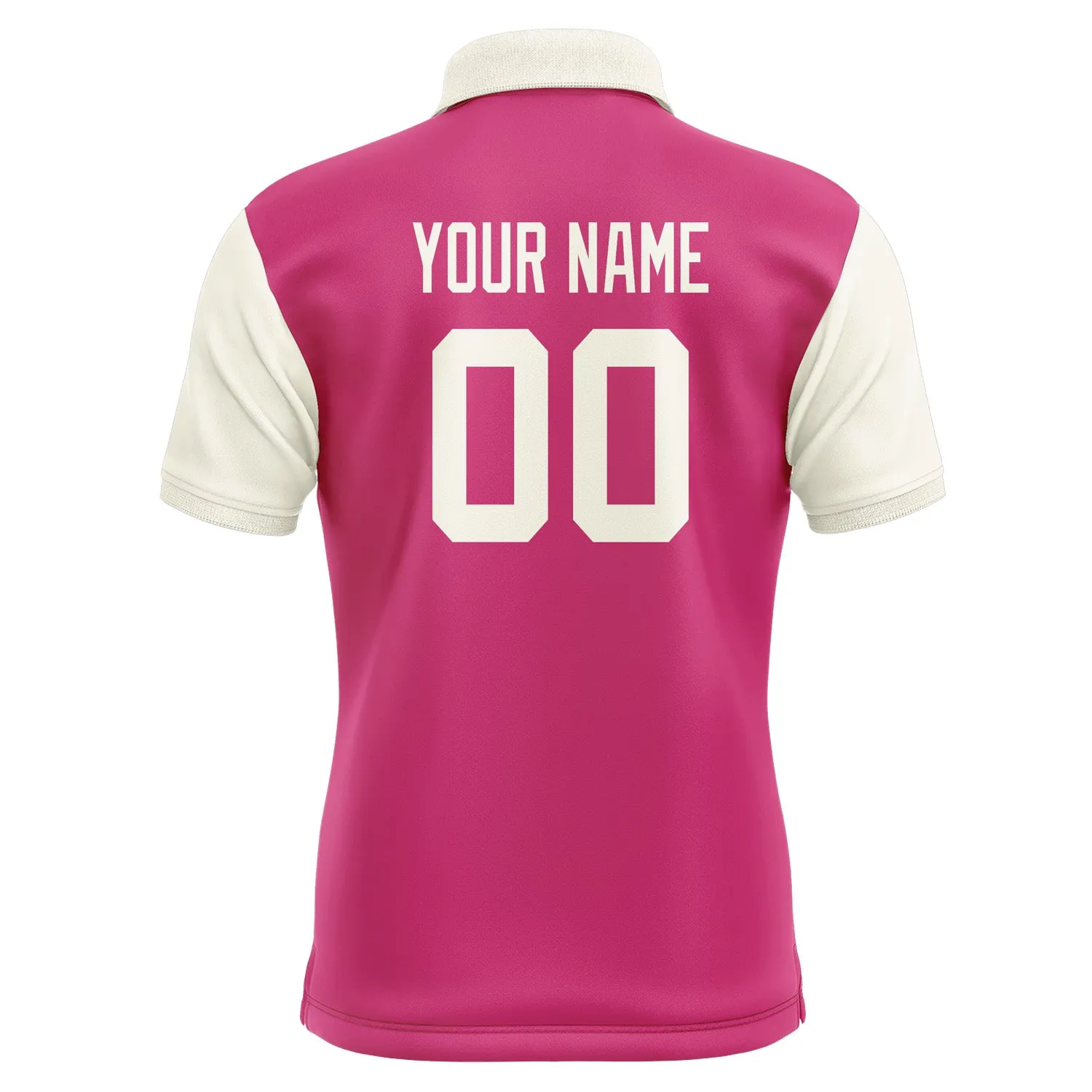 Custom Pink Cream Short-Sleeve Polo Shirt
