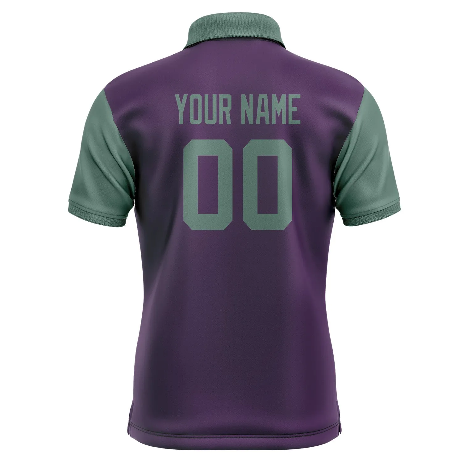 Custom Purple Blue Green Short-Sleeve Polo Shirt