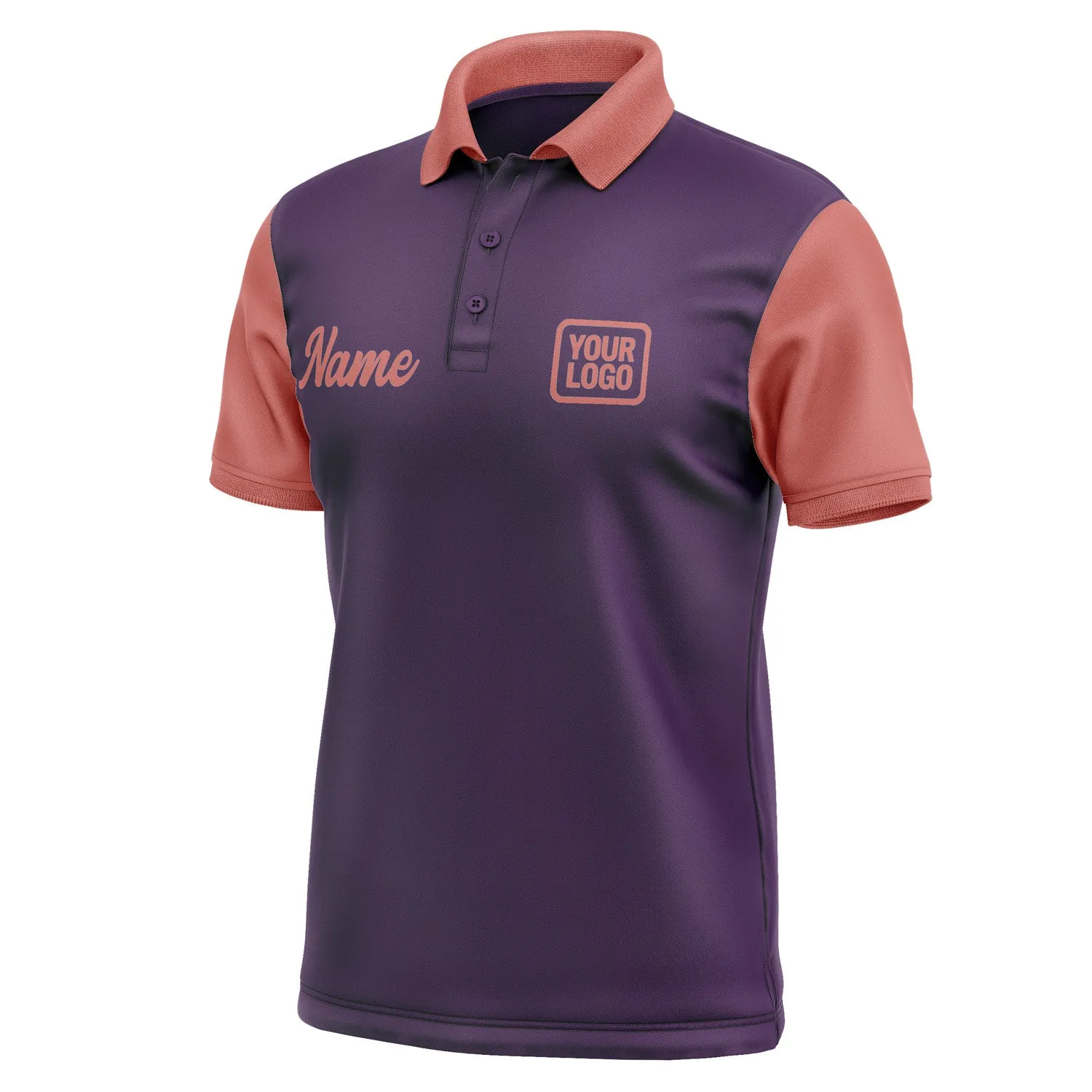 Custom Purple Copper Rose Short-Sleeve Polo Shirt