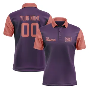 Custom Purple Copper Rose Short-Sleeve Polo Shirt