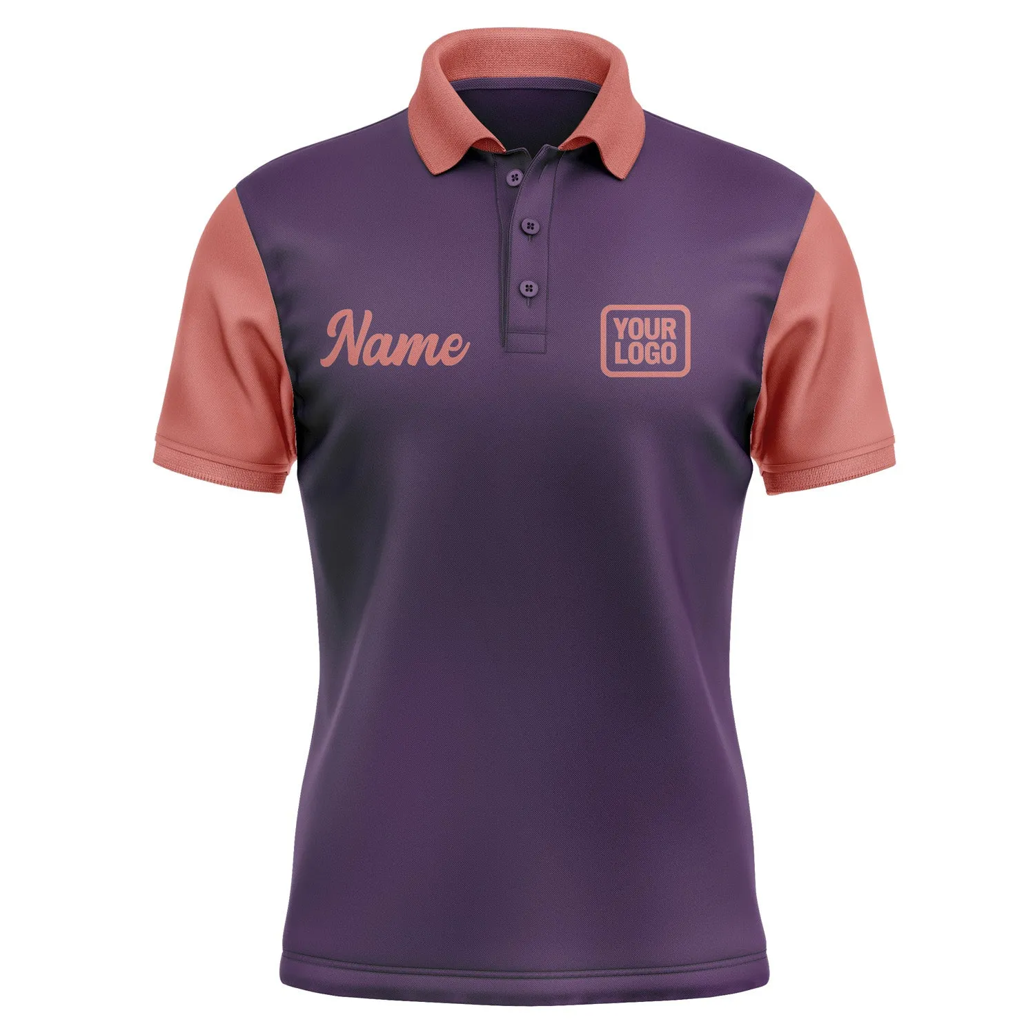 Custom Purple Copper Rose Short-Sleeve Polo Shirt