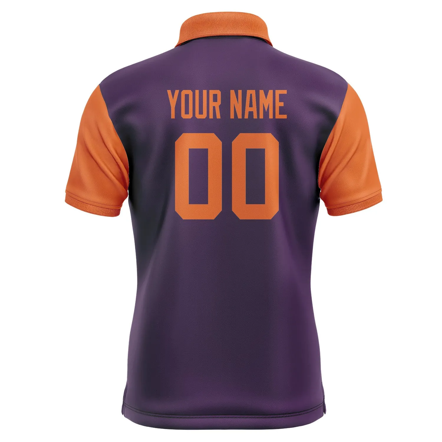 Custom Purple Orange Short-Sleeve Polo Shirt