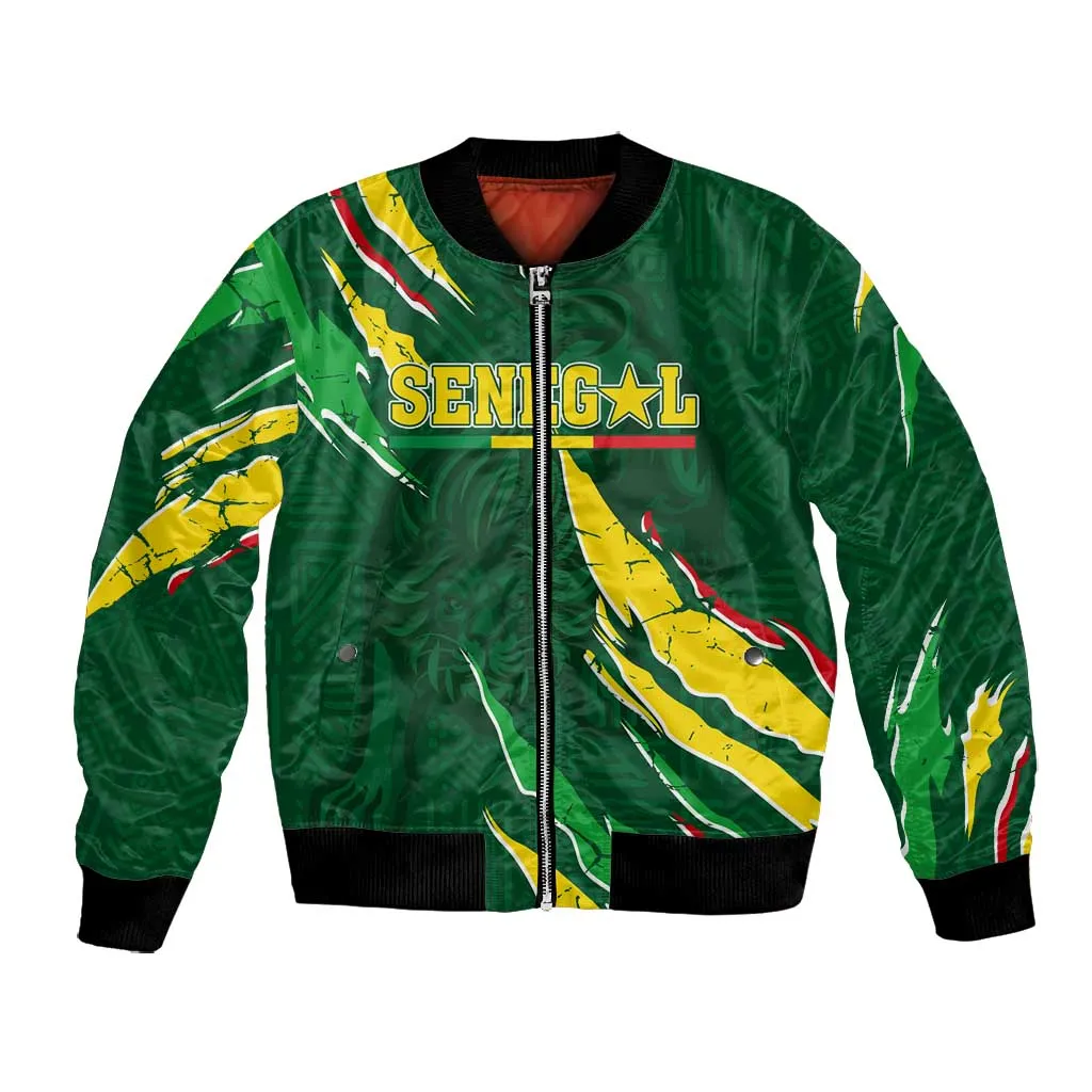 Custom Senegal Football Bomber Jacket Nations Cup 2024 Tranga Lions LT7