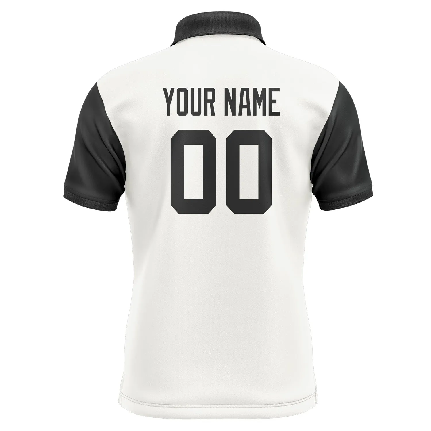 Custom White Black Short-Sleeve Polo Shirt
