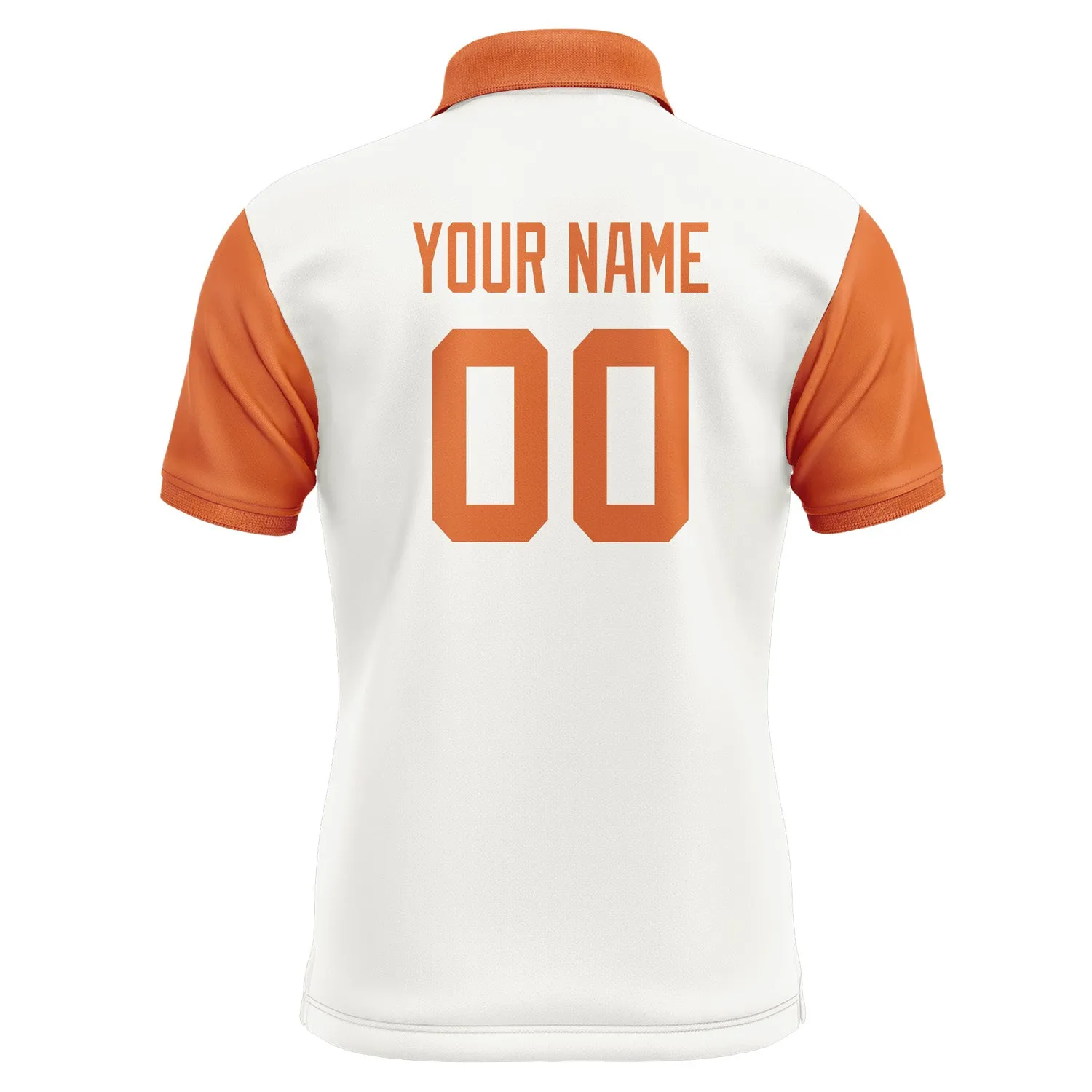 Custom White Orange Short-Sleeve Polo Shirt