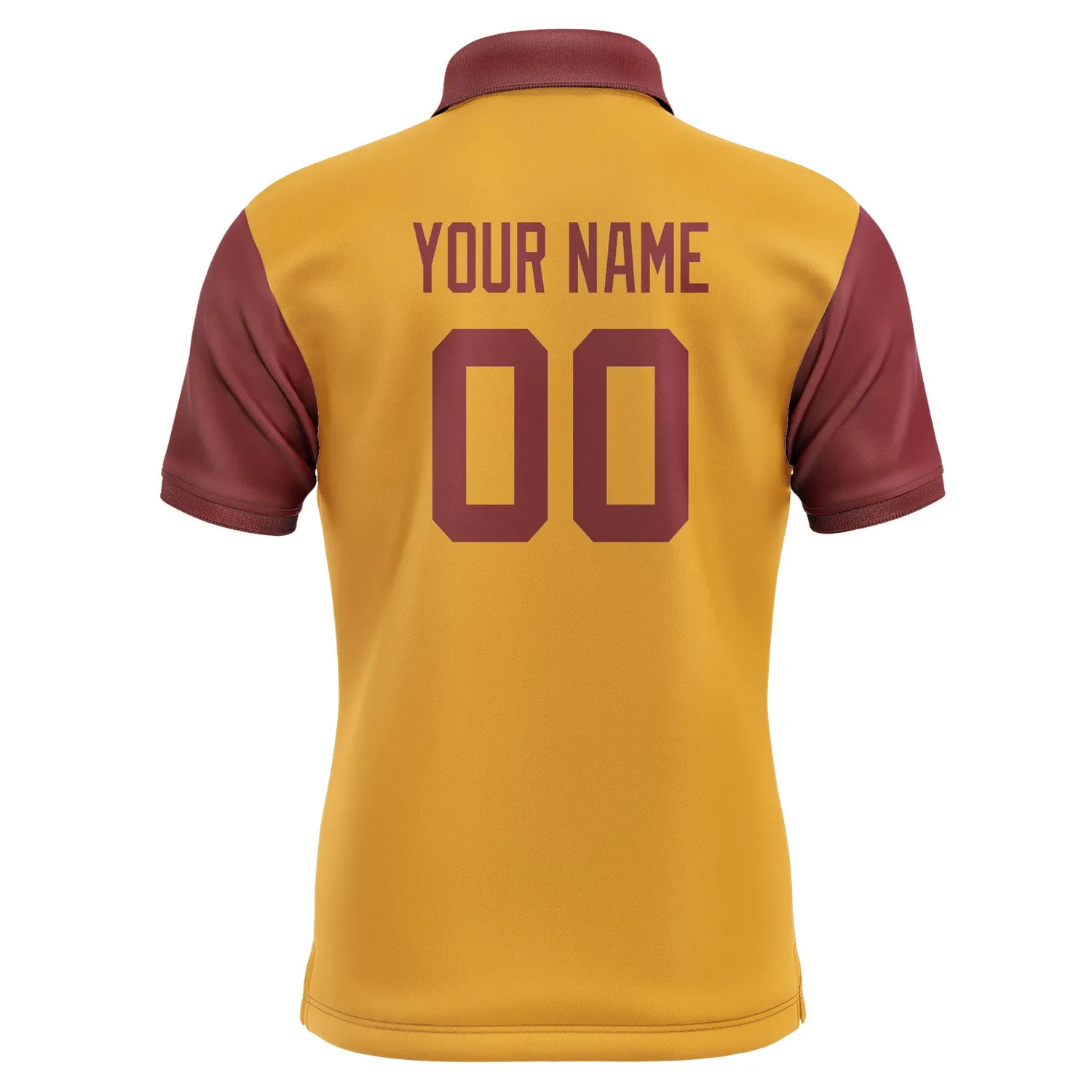 Custom Yellow Crimson Red Short-Sleeve Polo Shirt