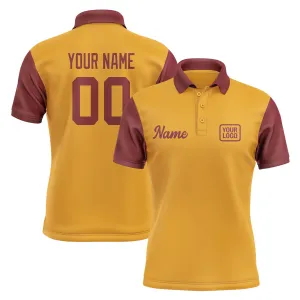 Custom Yellow Crimson Red Short-Sleeve Polo Shirt
