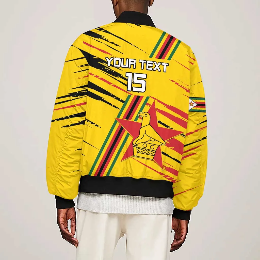 Custom Zimbabwe Football Sleeve Zip Bomber Jacket Grunge Style LT15