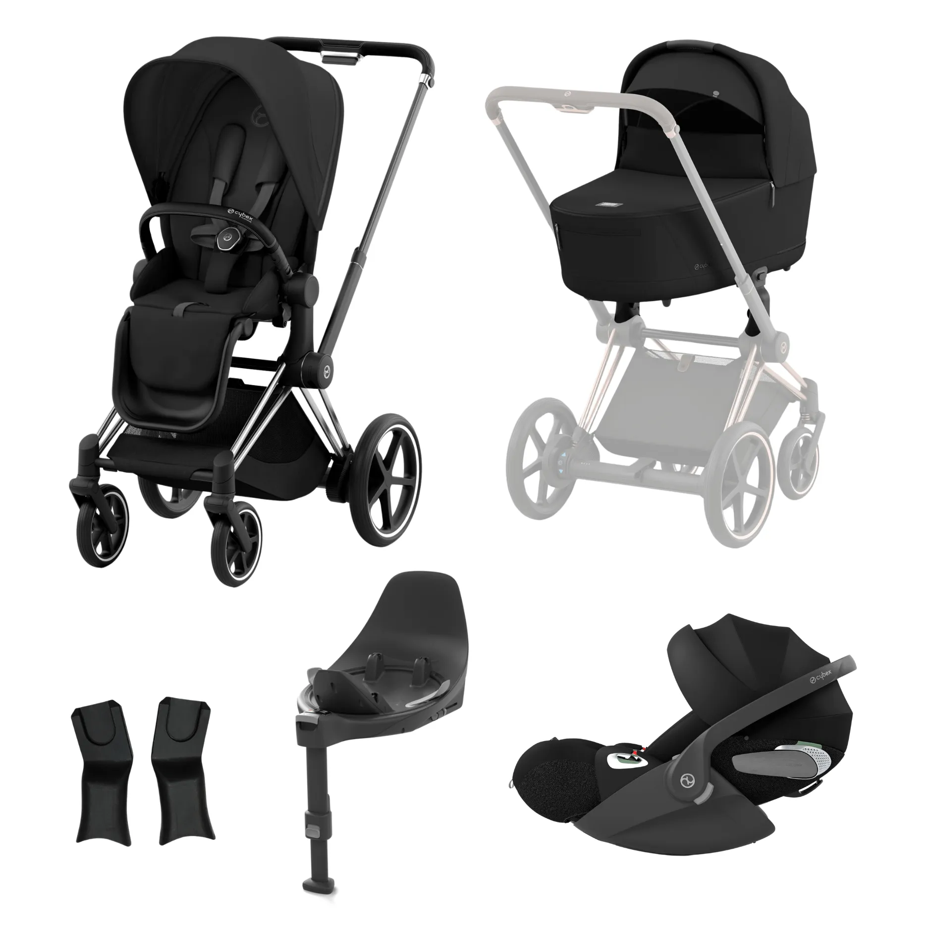 Cybex ePriam Chrome Black Bundle