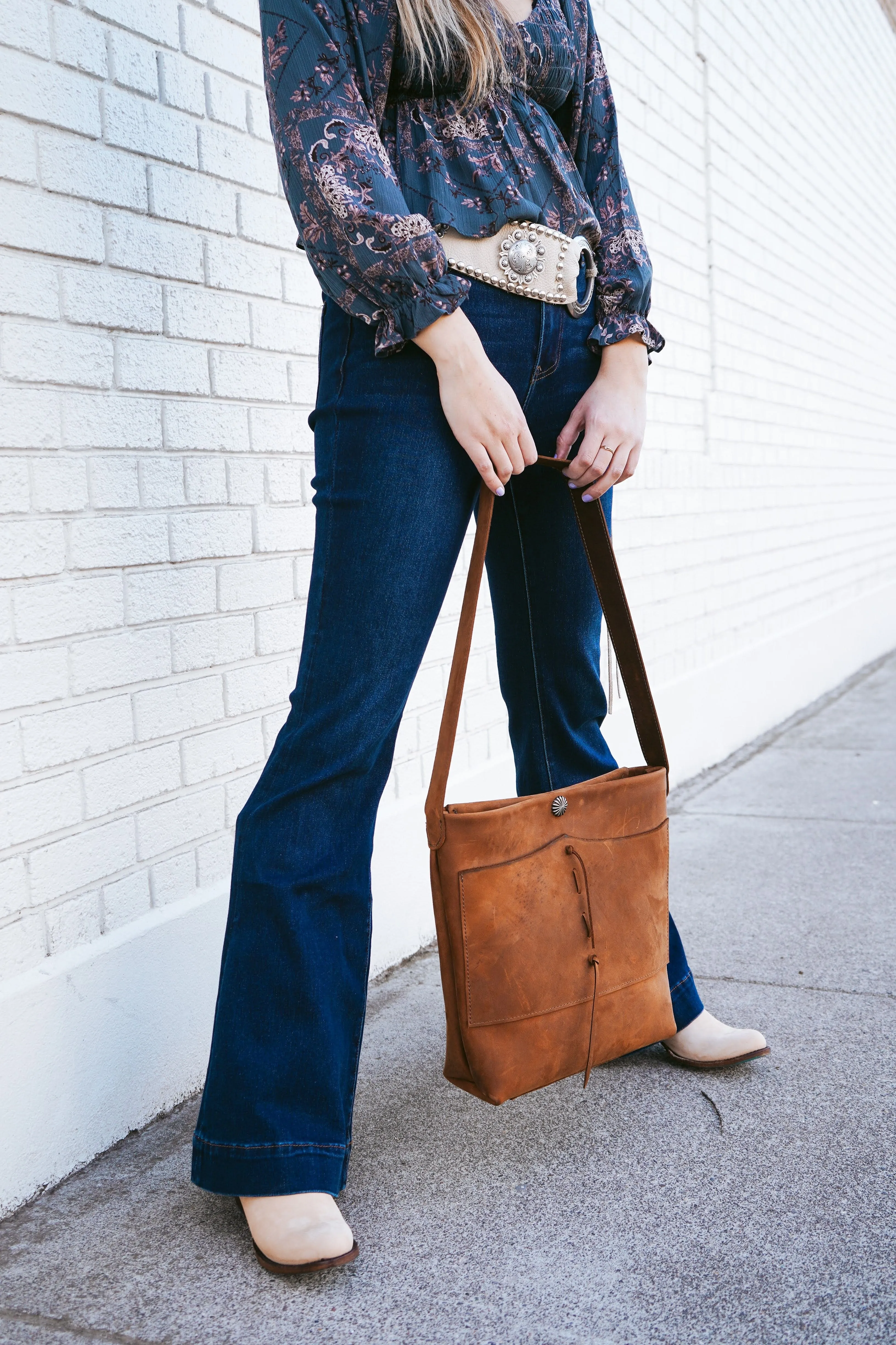 Dark wash flare jean
