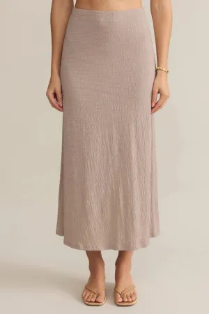 Delavine Textured Midi Skirt | Parchment