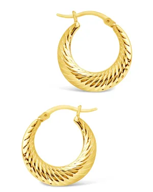 Delia Textured Hoop Earrings