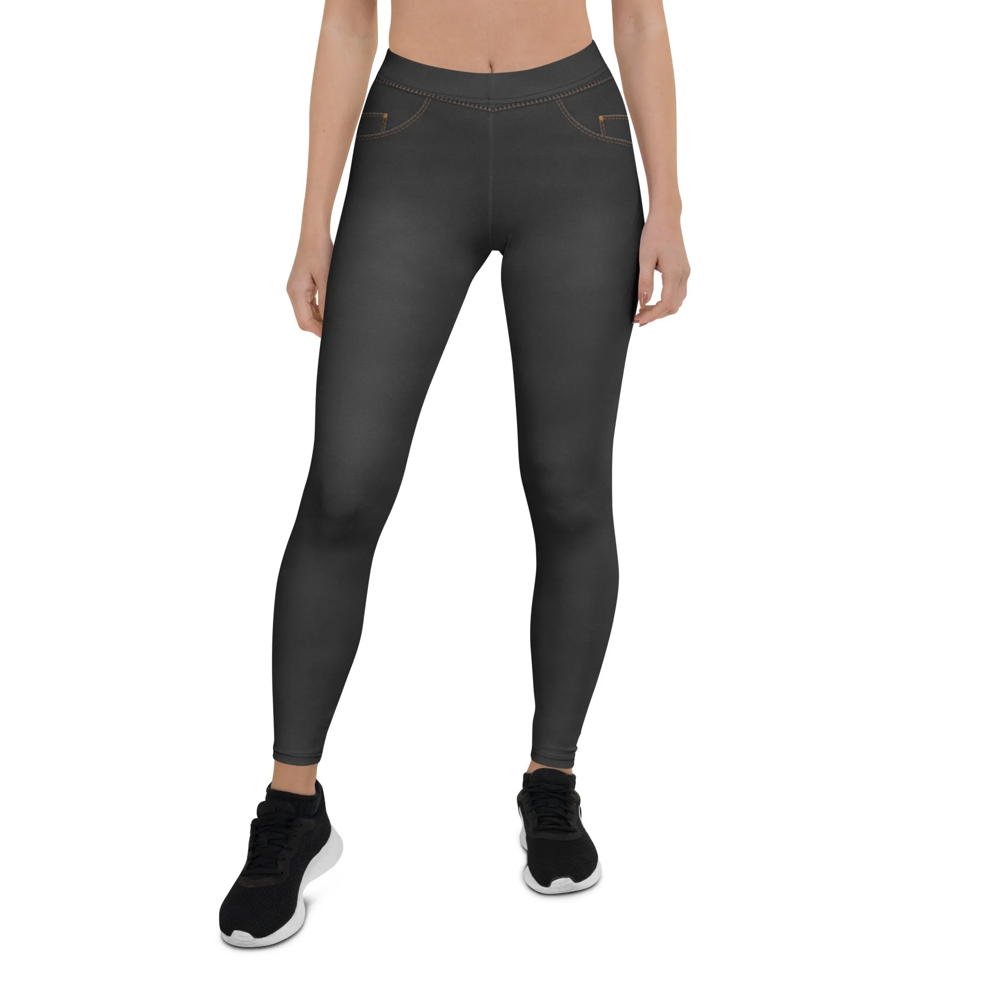 Denim Jeans Style Print Leggings
