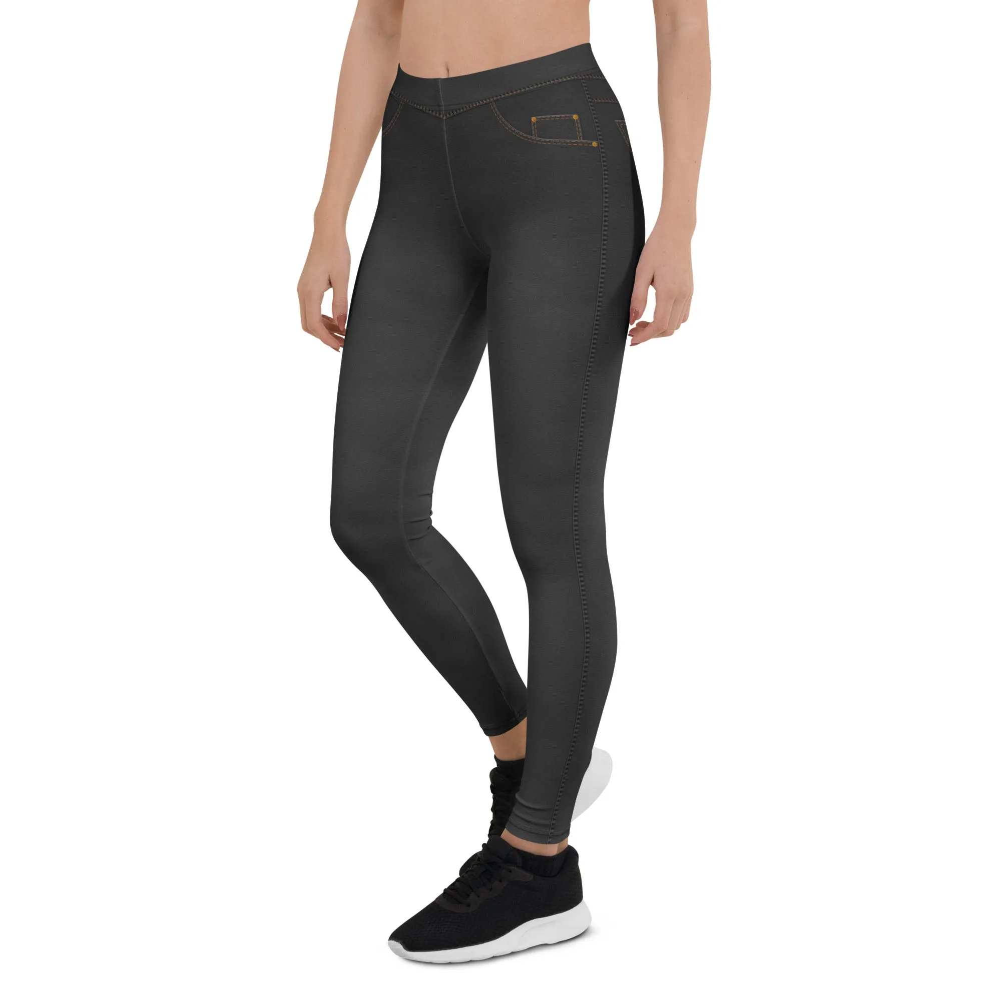 Denim Jeans Style Print Leggings