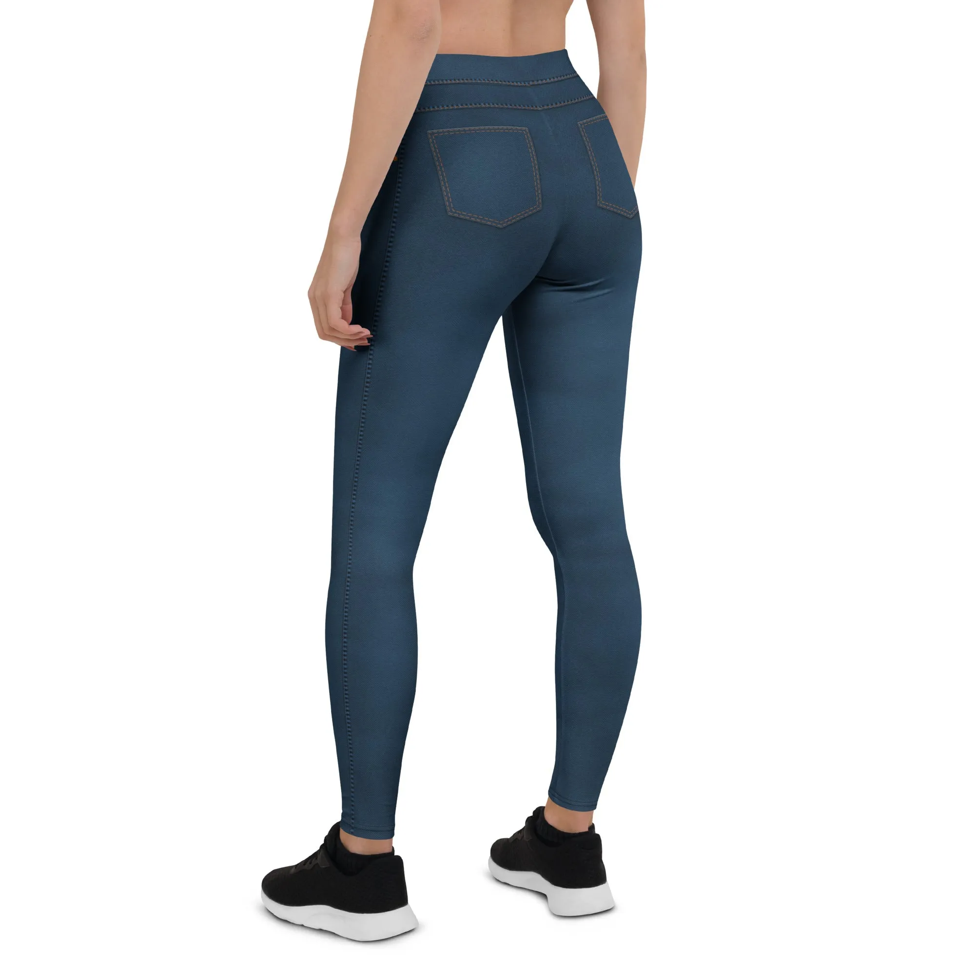 Denim Jeans Style Print Leggings