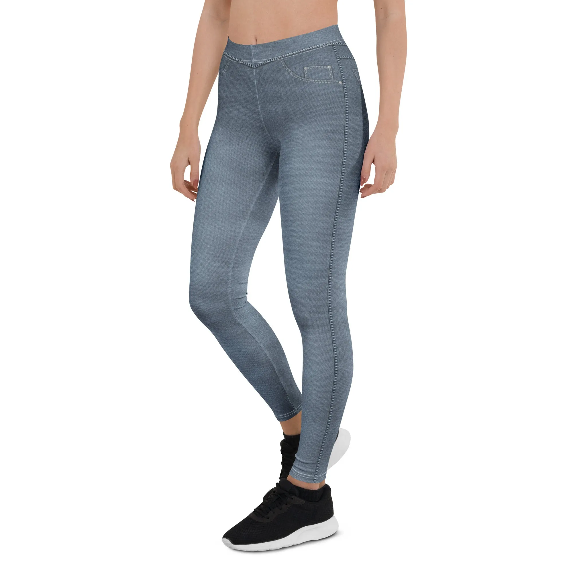 Denim Jeans Style Print Leggings