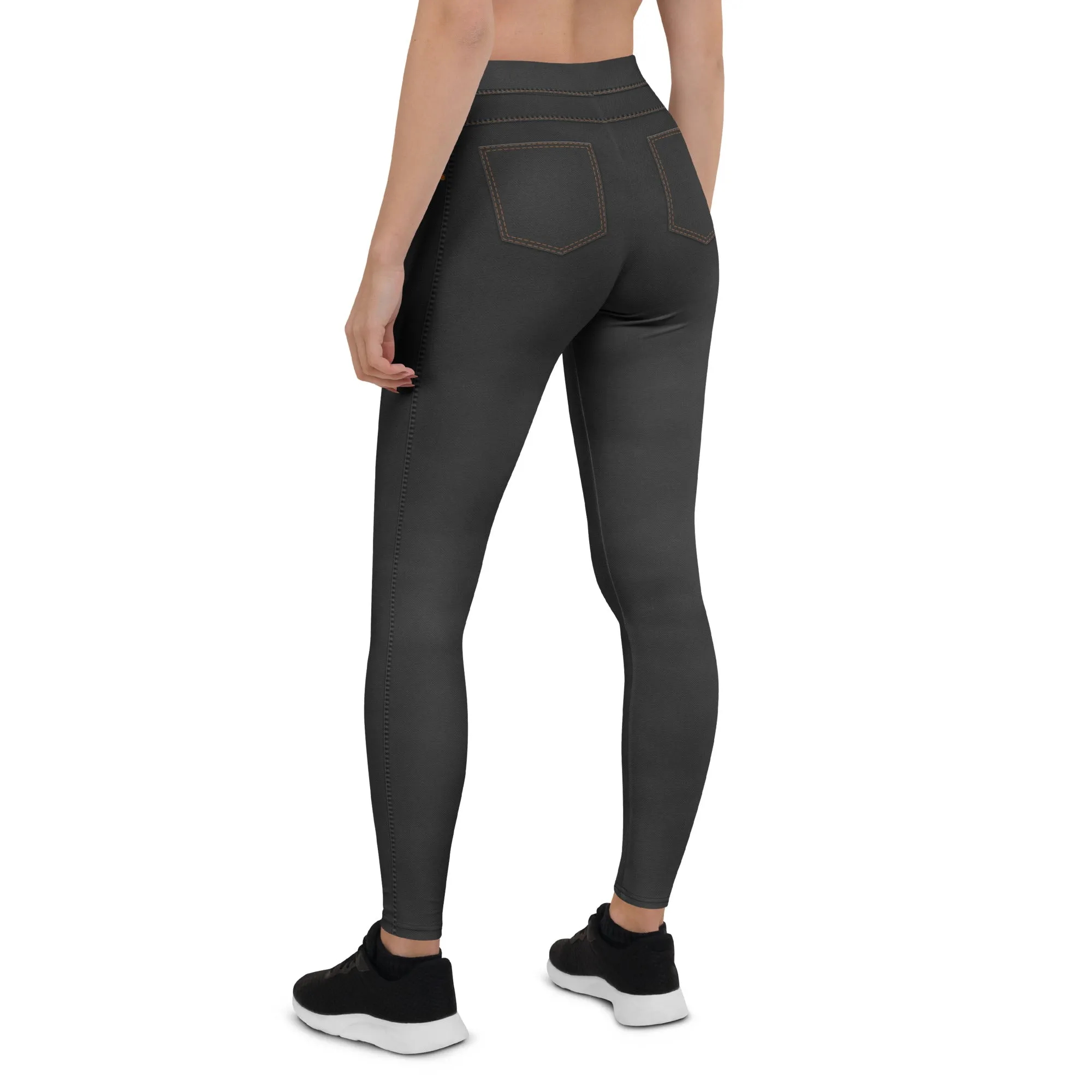 Denim Jeans Style Print Leggings