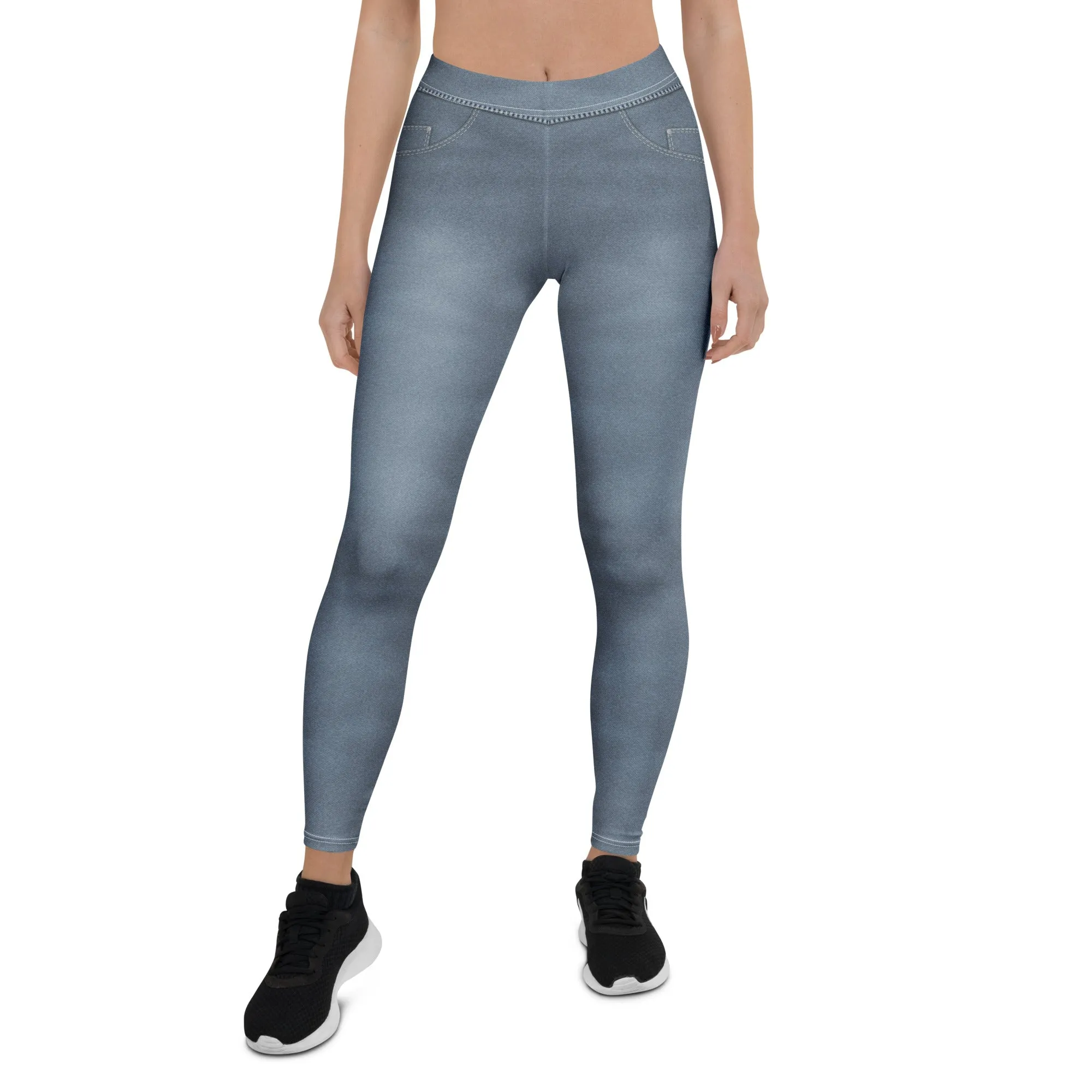 Denim Jeans Style Print Leggings