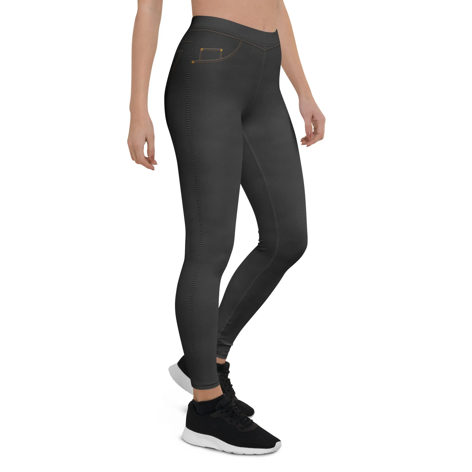 Denim Jeans Style Print Leggings