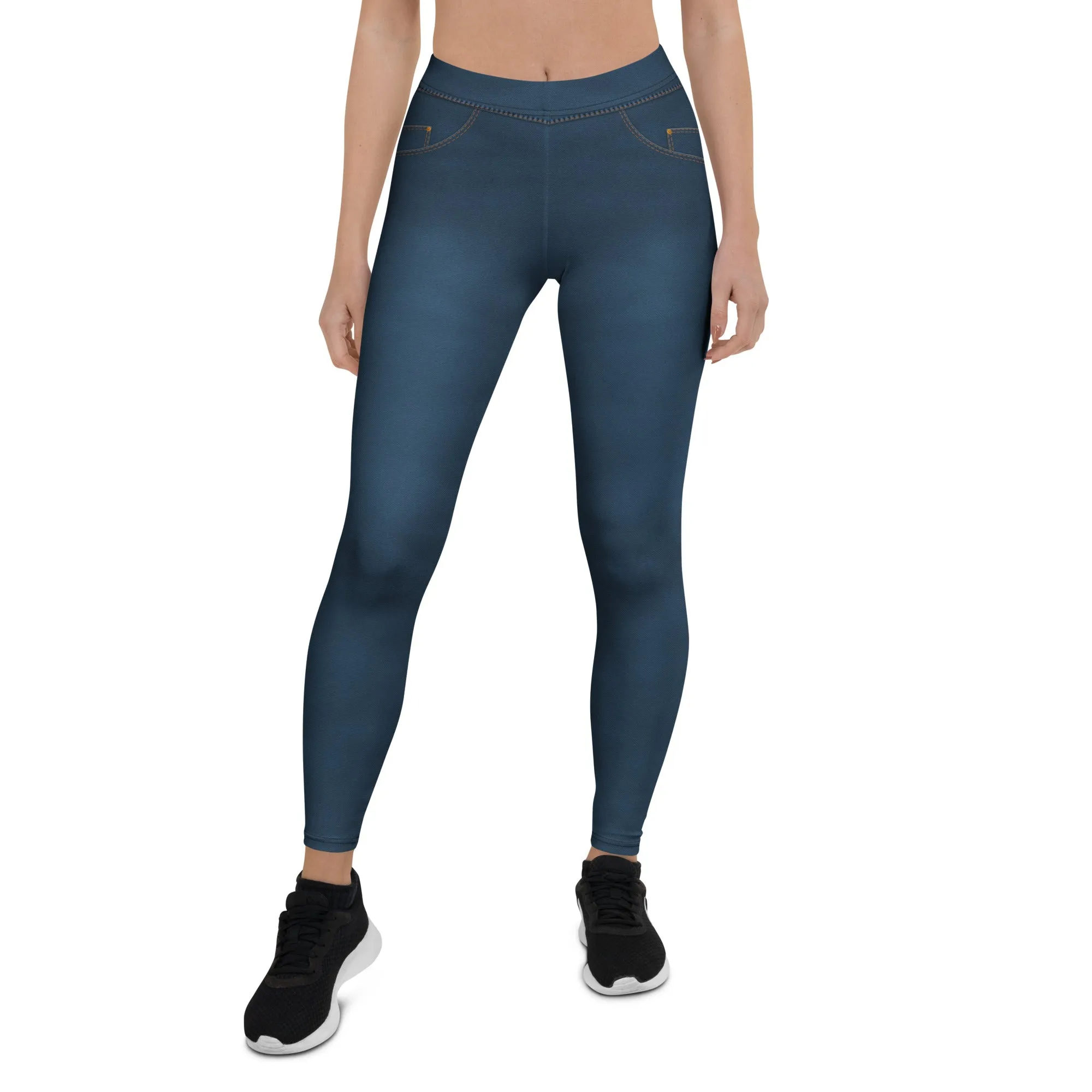 Denim Jeans Style Print Leggings