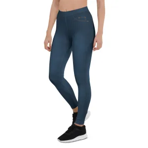 Denim Jeans Style Print Leggings