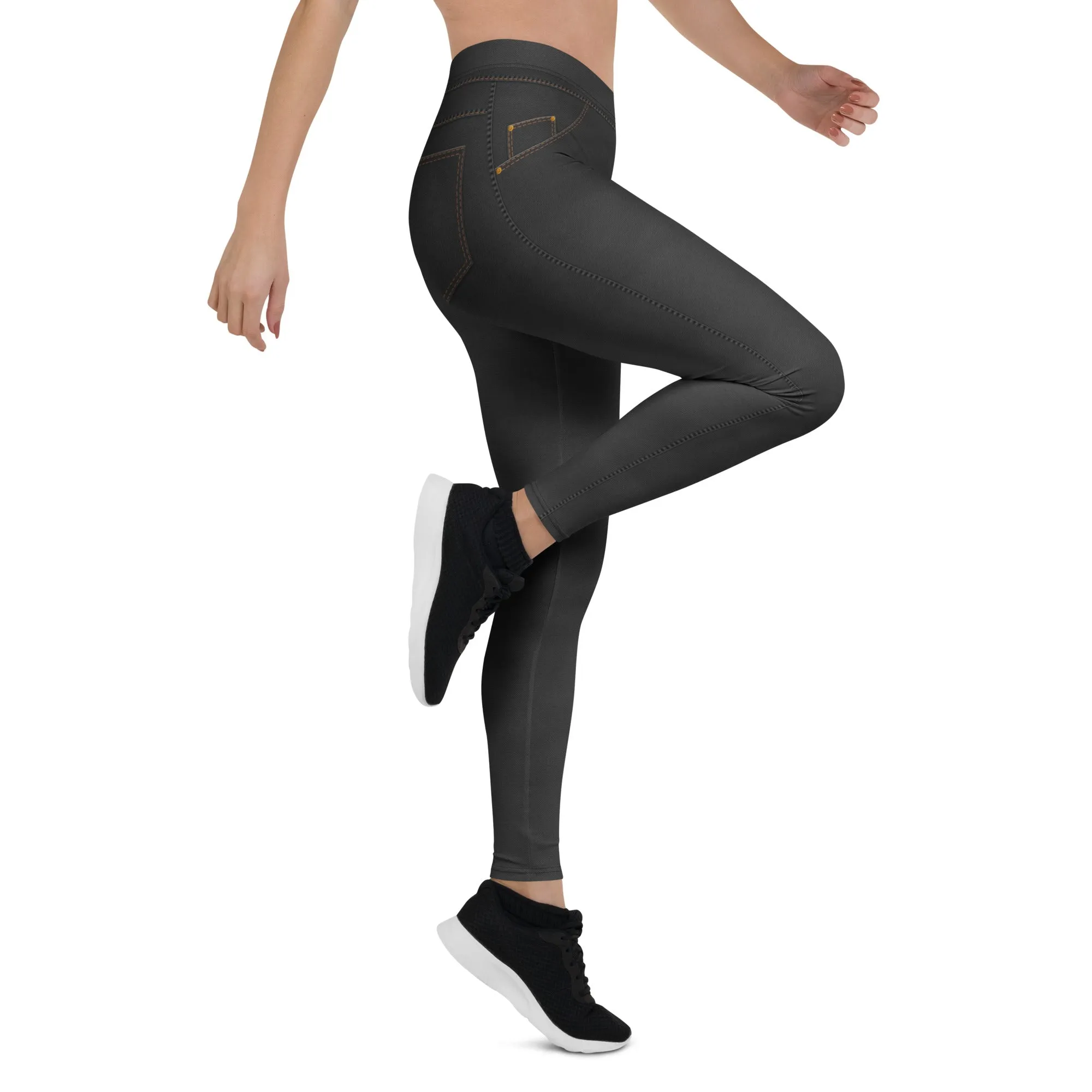 Denim Jeans Style Print Leggings