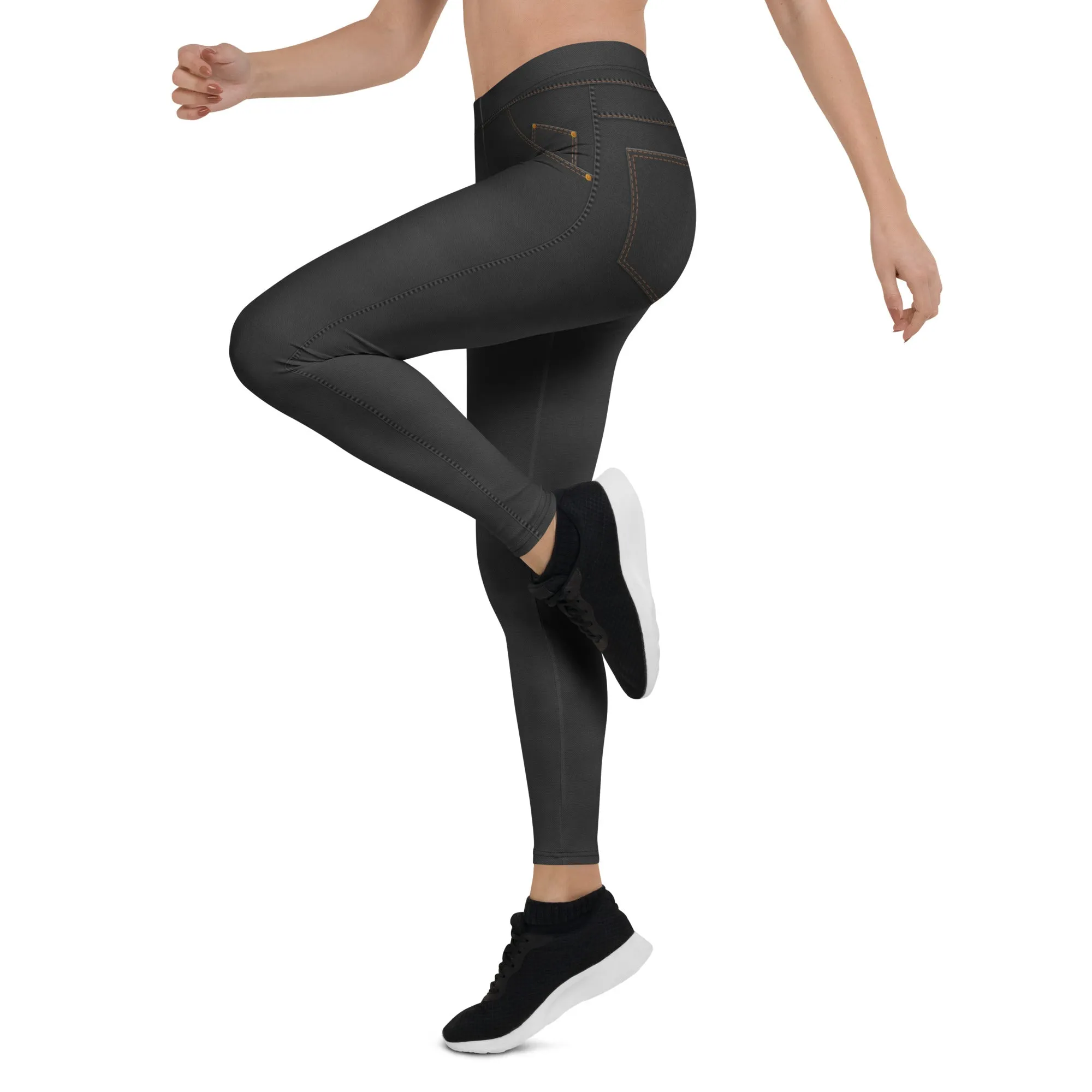 Denim Jeans Style Print Leggings