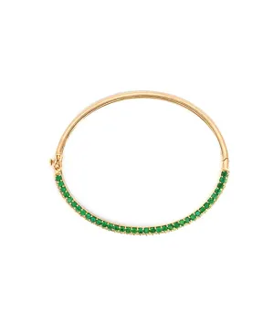 Diamond Side Emerald Bangle