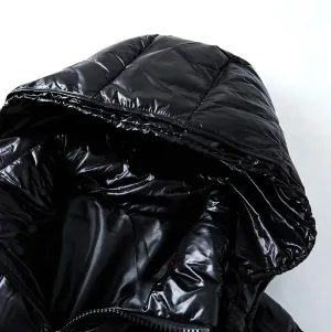 Down jacket glossy black