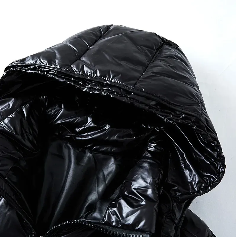 Down jacket glossy black
