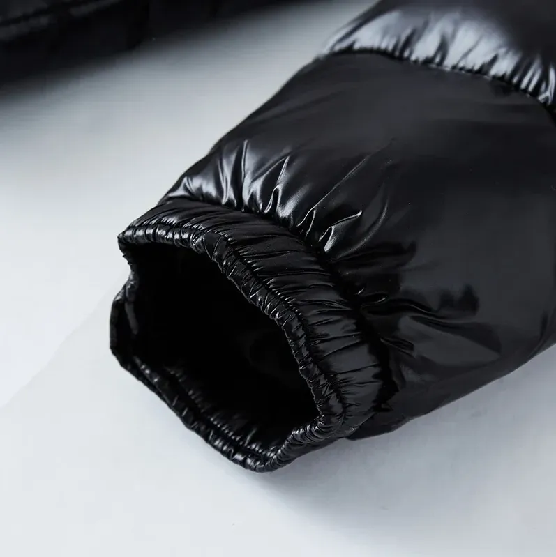 Down jacket glossy black