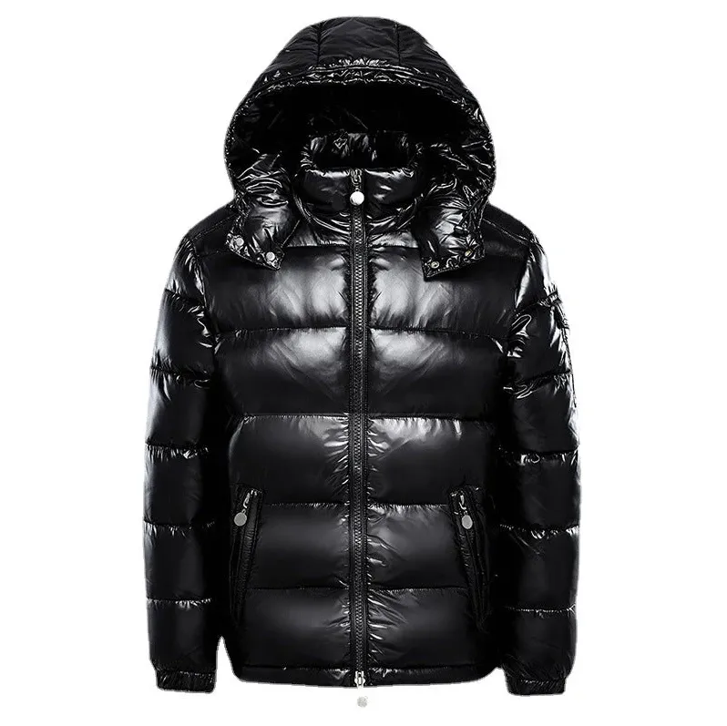 Down jacket glossy black
