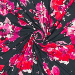 Dty Printed  Floral Navy Cerise