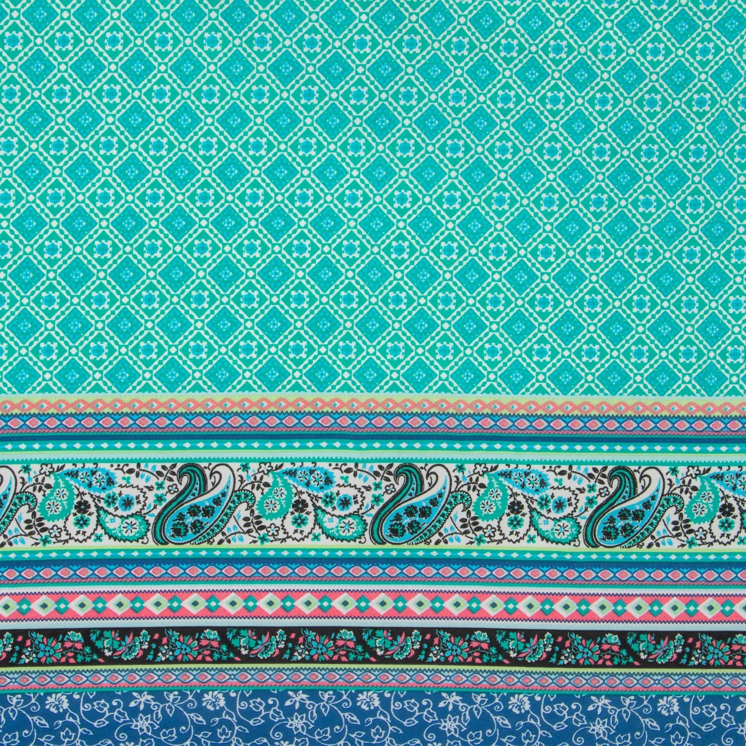 Dty Printed Stretch Paisley Floral