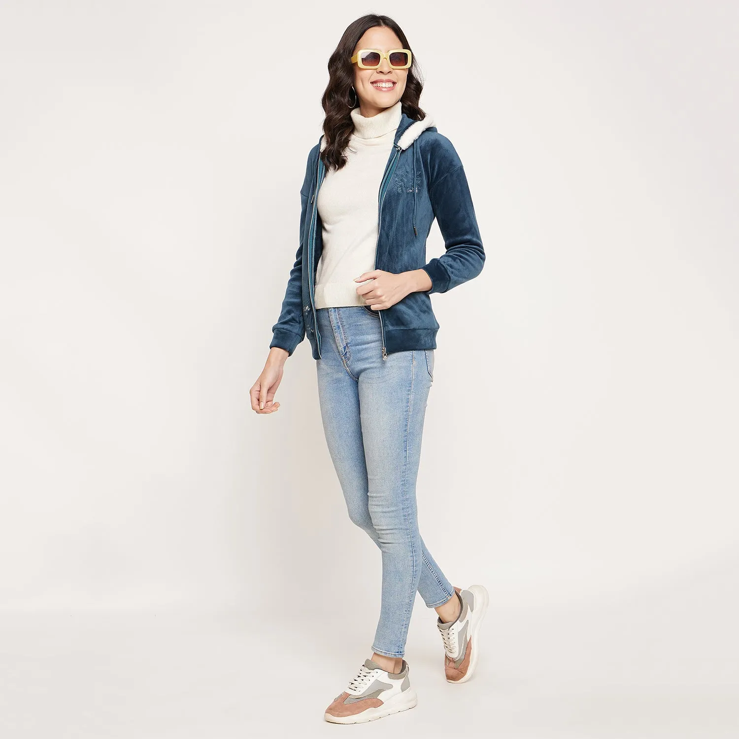 Duke Stardust Women Hooded Zipper Sweatshirt (LFX944)