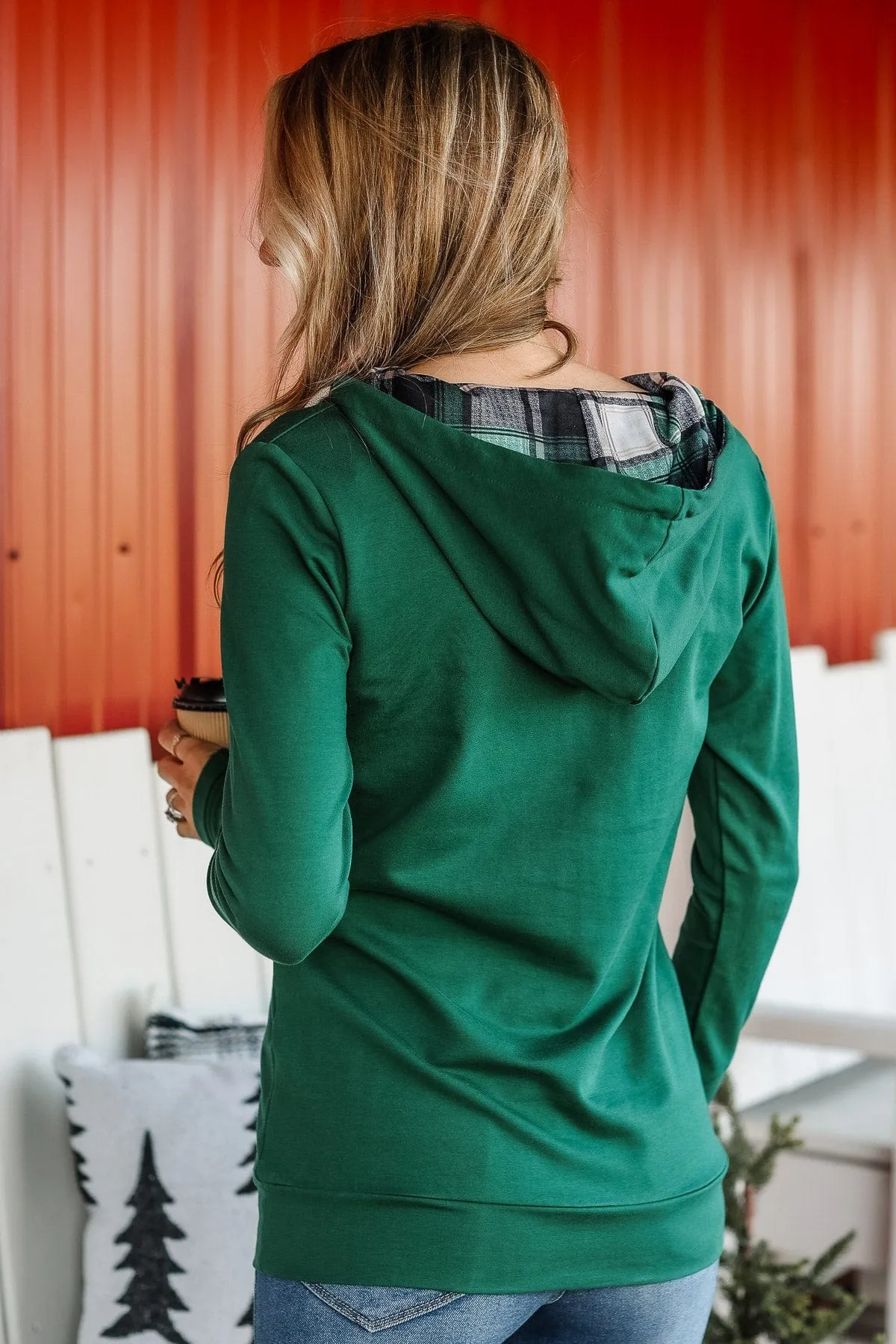 Easy To Love Quarter Zip Hoodie- Emerald Green