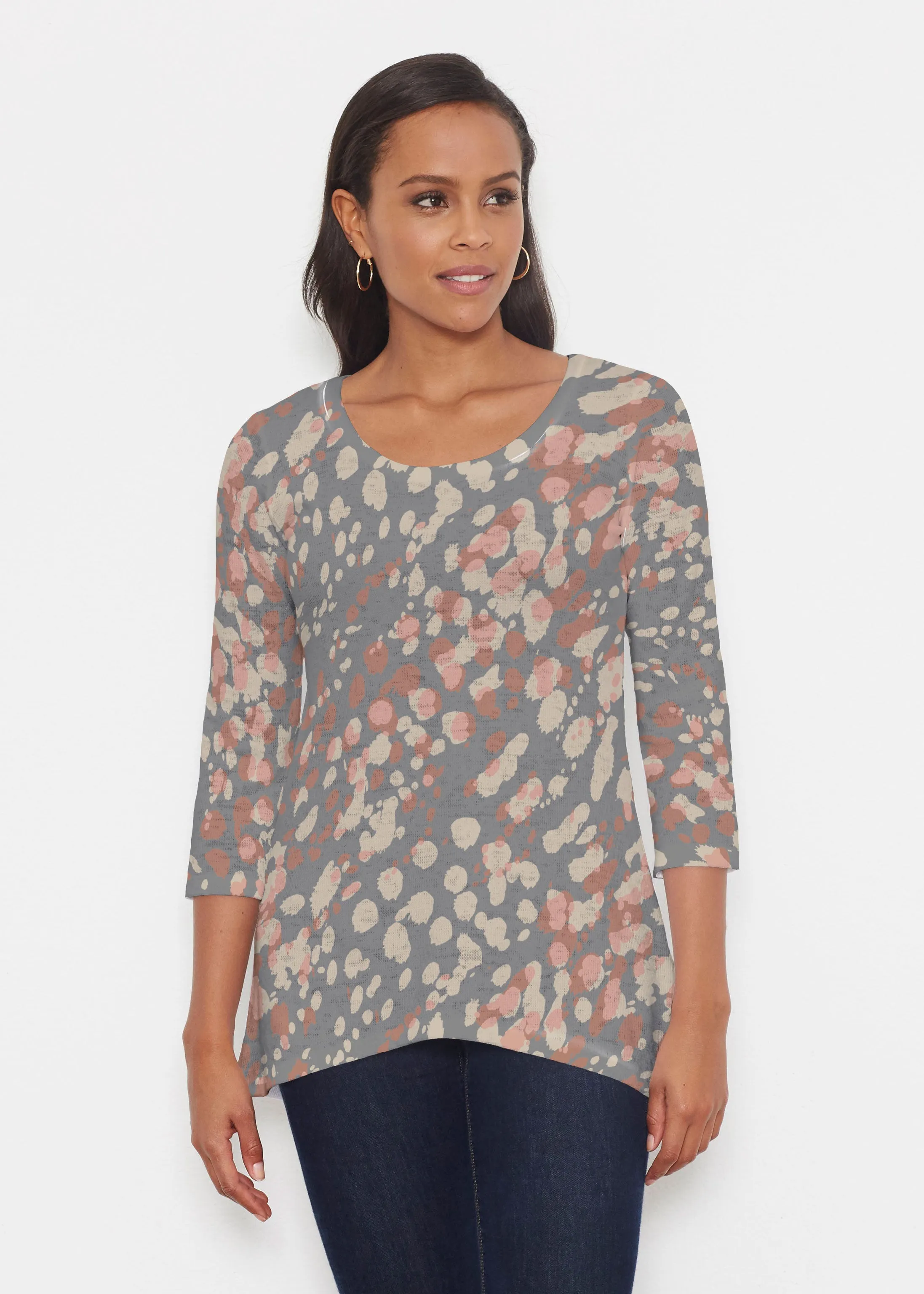 Edgy Splash (7877) ~ Katherine Hi-Lo Thermal Tunic