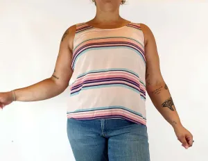Ella Sanders pink-based striped top size L