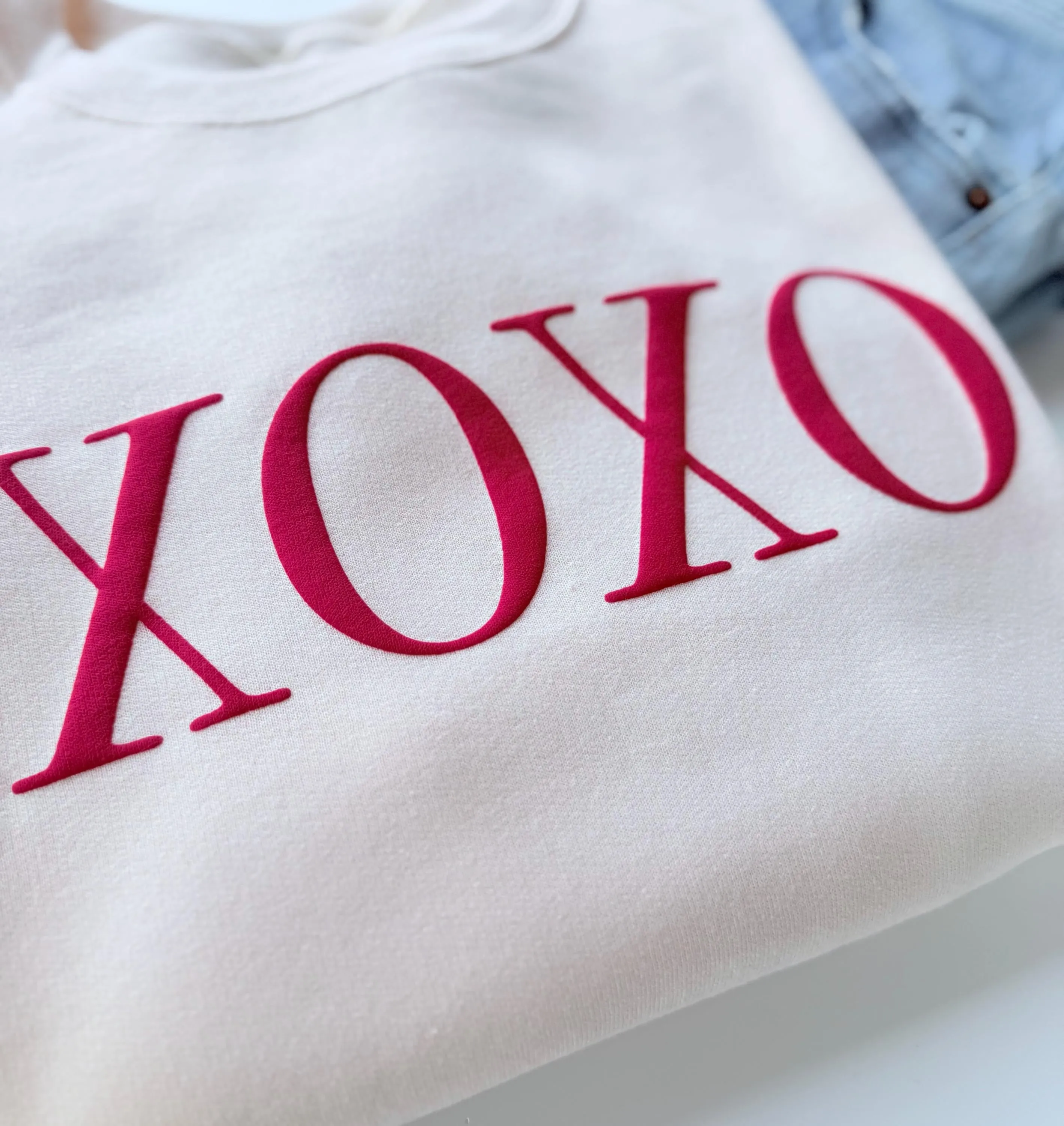 Embossed XOXO Puff Valentines Sweatshirt