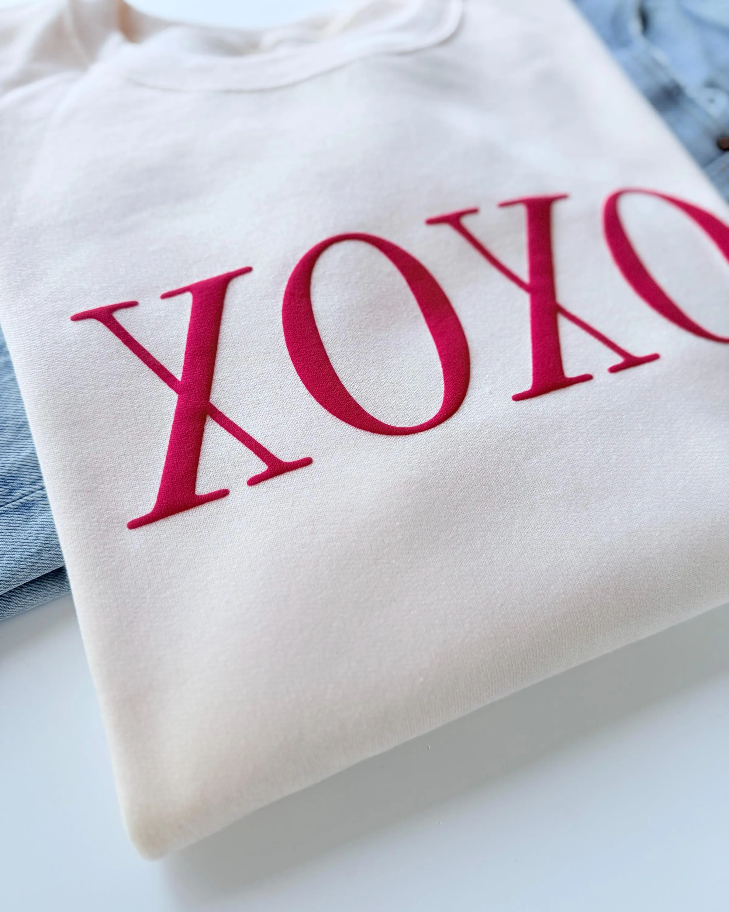 Embossed XOXO Puff Valentines Sweatshirt