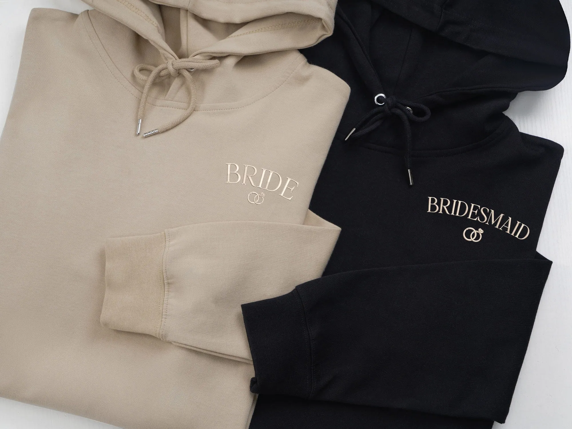 Embroidered Bride Hoodie, Custom Embroidered Bridal Party Gift, Wedding Day Outfit, Custom Embroidered Wedding Gift, Engagement Gift