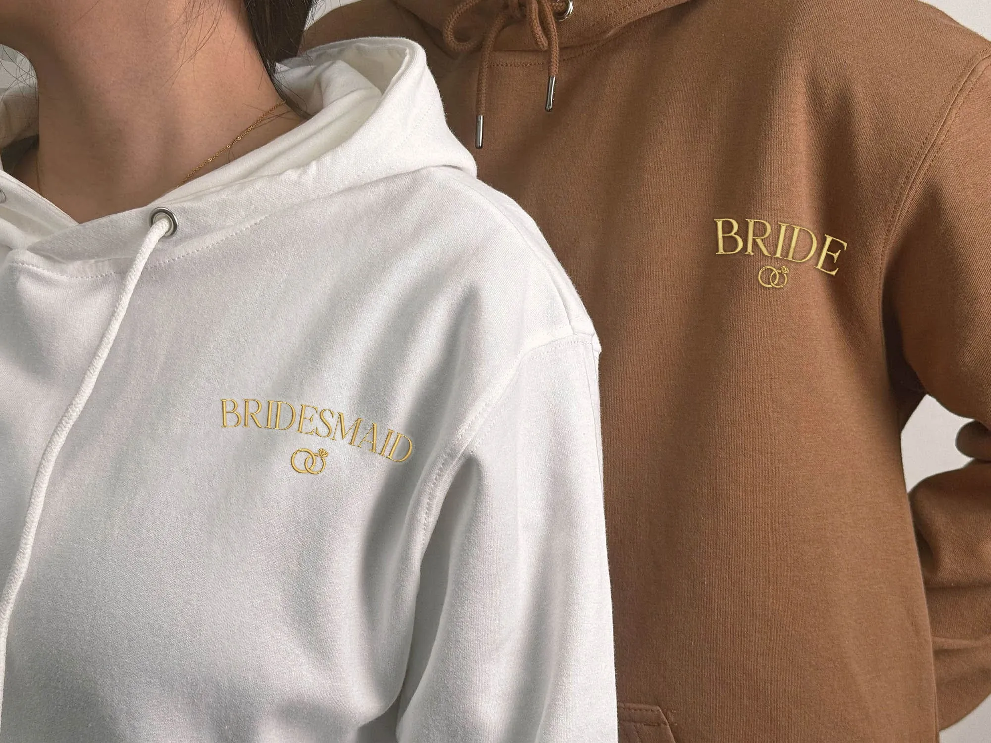 Embroidered Bride Hoodie, Custom Embroidered Bridal Party Gift, Wedding Day Outfit, Custom Embroidered Wedding Gift, Engagement Gift