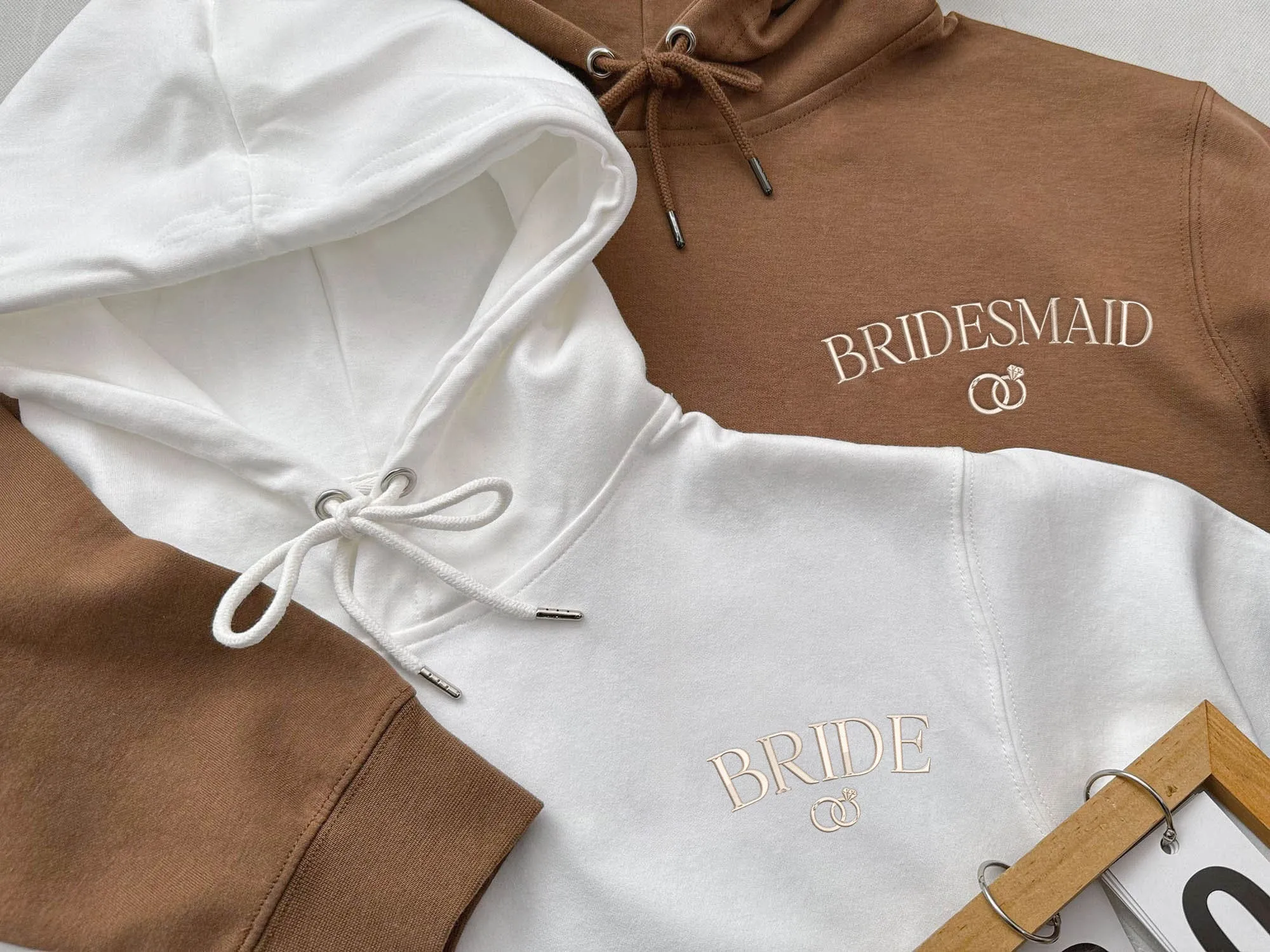Embroidered Bride Hoodie, Custom Embroidered Bridal Party Gift, Wedding Day Outfit, Custom Embroidered Wedding Gift, Engagement Gift