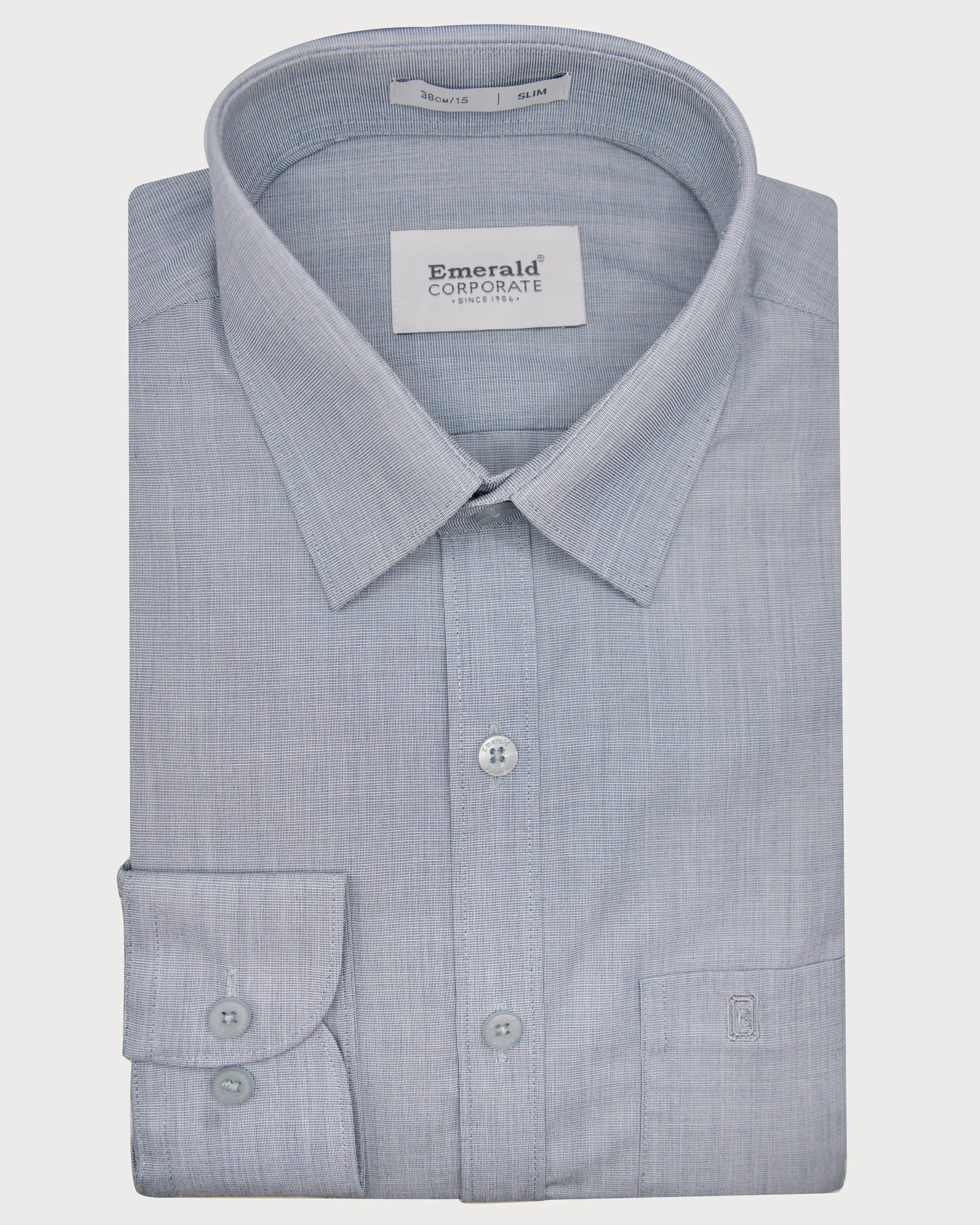 Emerald Corporate Fil A Fil Slim Fit-Gray Down