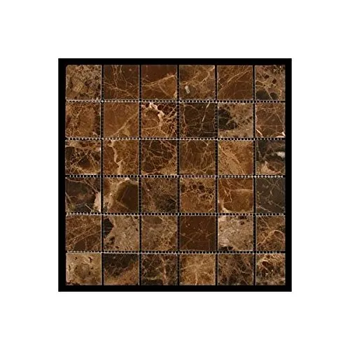 Emperdaor 2x2 POLISHED Mosaic Tiles on 12x12 Sheet for Backsplash, Shower Walls, Bathroom Floors