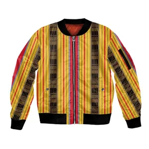 Eritrea Traditional Saho Mix Tilet Pattern Sleeve Zip Bomber Jacket LT15