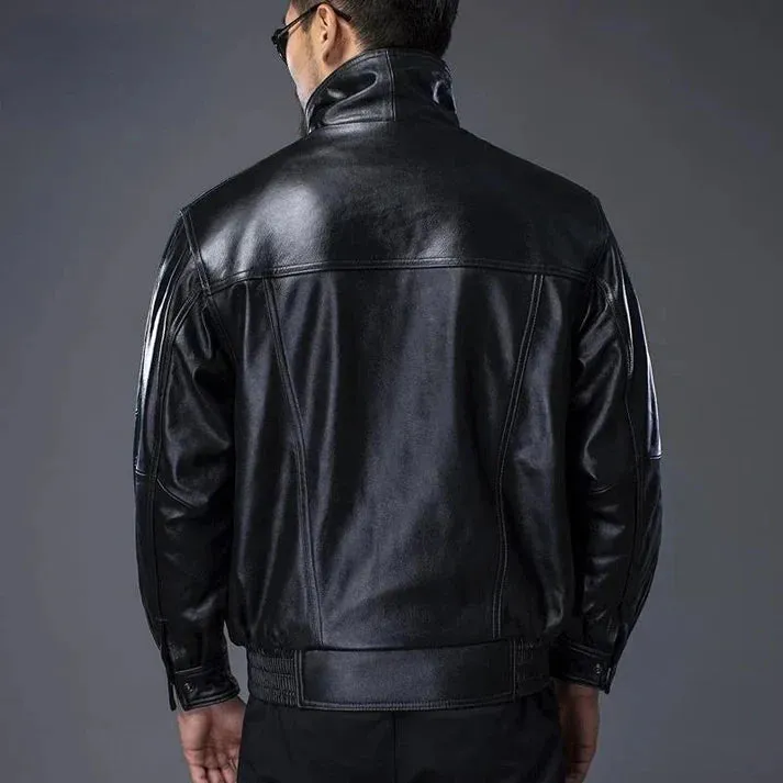 Erwin - classic black biker jacket for men