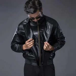 Erwin - classic black biker jacket for men