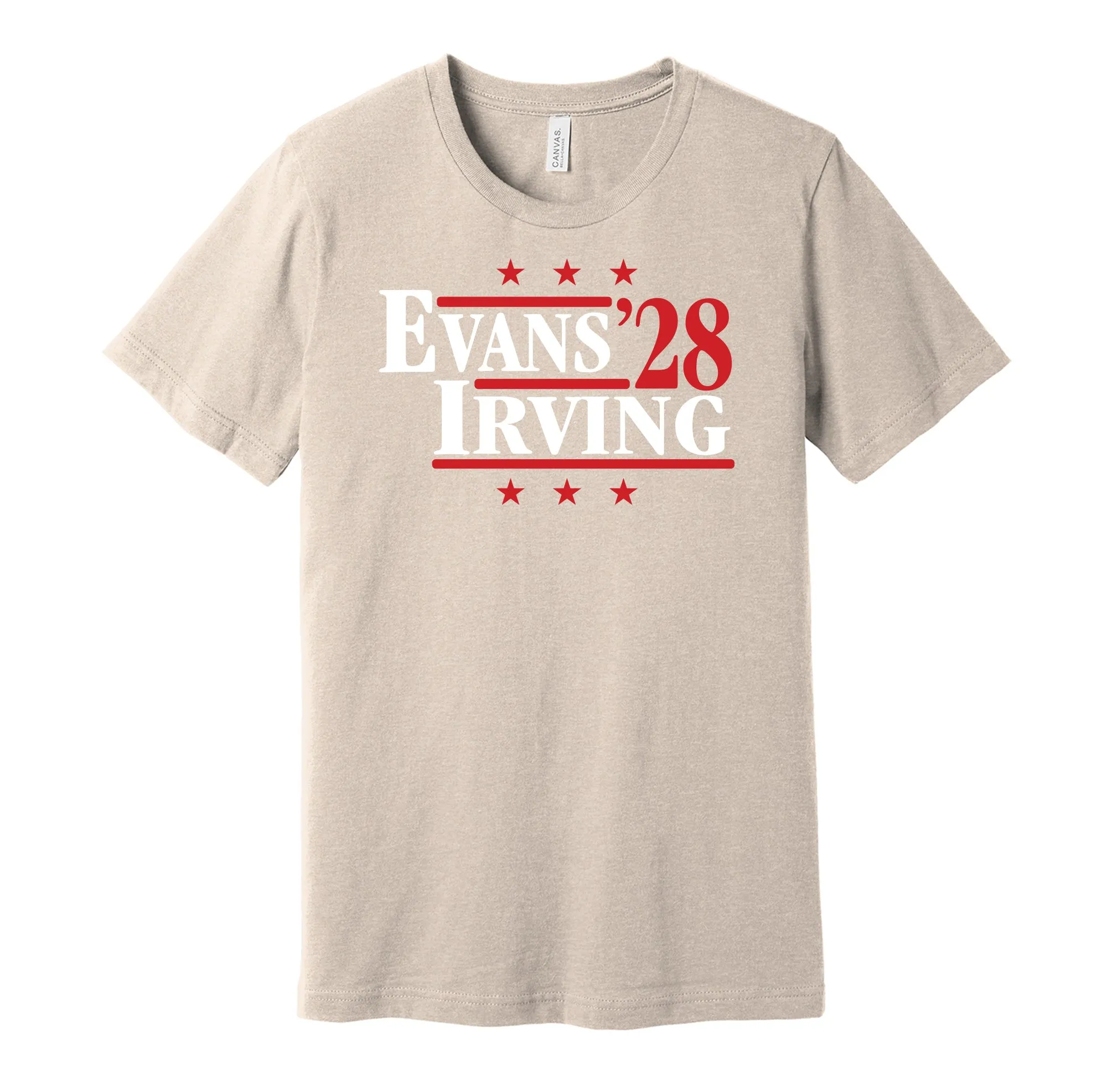Evans & Irving '28 - Tampa Bay Football Political Campaign Parody T-Shirt - Hyper Than Hype Shirts